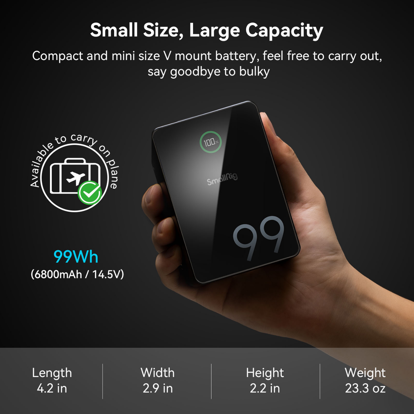 SmallRig VB99 Pro Mini V-Mount Battery (4292)